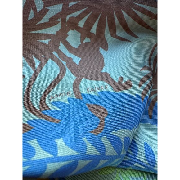 NWT Hermes Reversible 100% Silk Scarf, 90cm, Faivre Design, Double Face, Blue - Picture 13 of 16